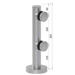 Stĺpik na sklo 12-20mm, s dvomi svorkami, brúsená AISI304 Stĺpik na sklo 12-20mm, s dvomi svorkami, brúsená AISI304